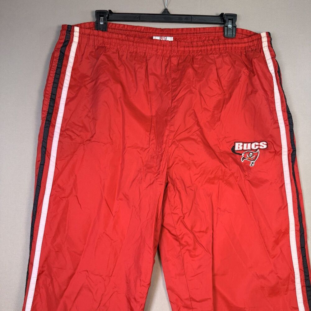 Vintage Mens Large Tampa Bay  Buccaneers NFL Red Track Pants Zip Ankle